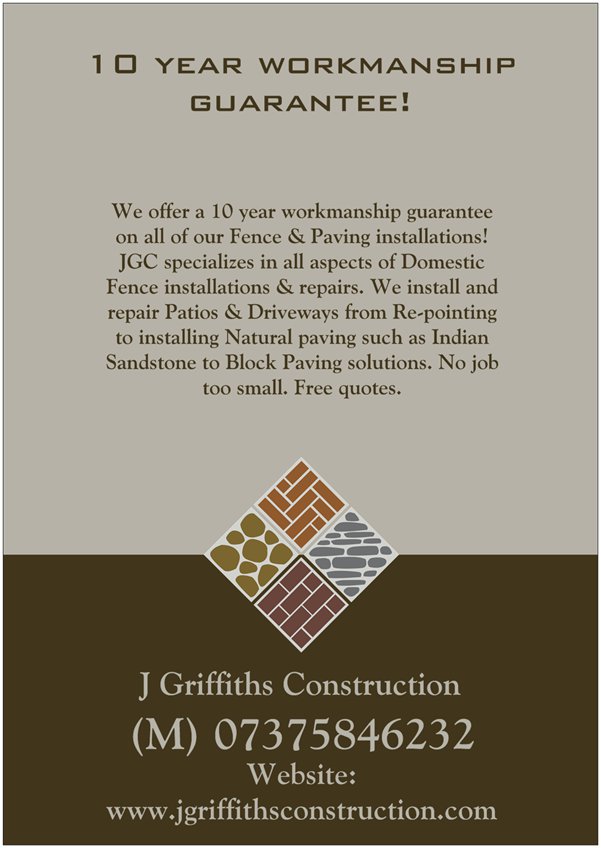 jgriffithsconstruction.com for all your #paving and #fencing services in #Croydon JGC cover all Property &amp; #Garden services.