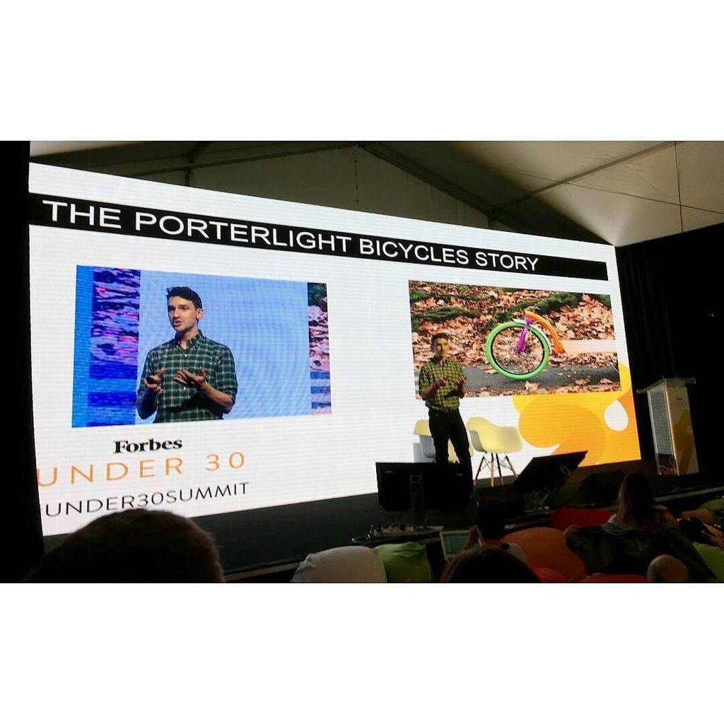 On stage at Forbes 30-Under-30 summit talking about cargo bikes, Porterlight, and cycle logistics.

#porterlight #… ift.tt/2nAgq2N