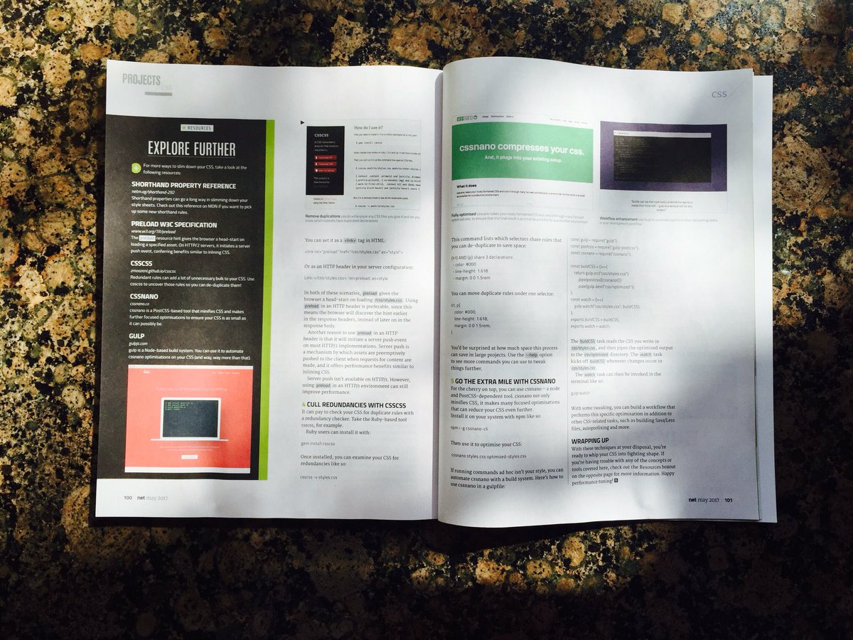 ben_eb's tweet image. Thanks to @malchata for featuring @cssnano_ in this month&apos;s @netmag! Really great to see your hard work in print. 😊