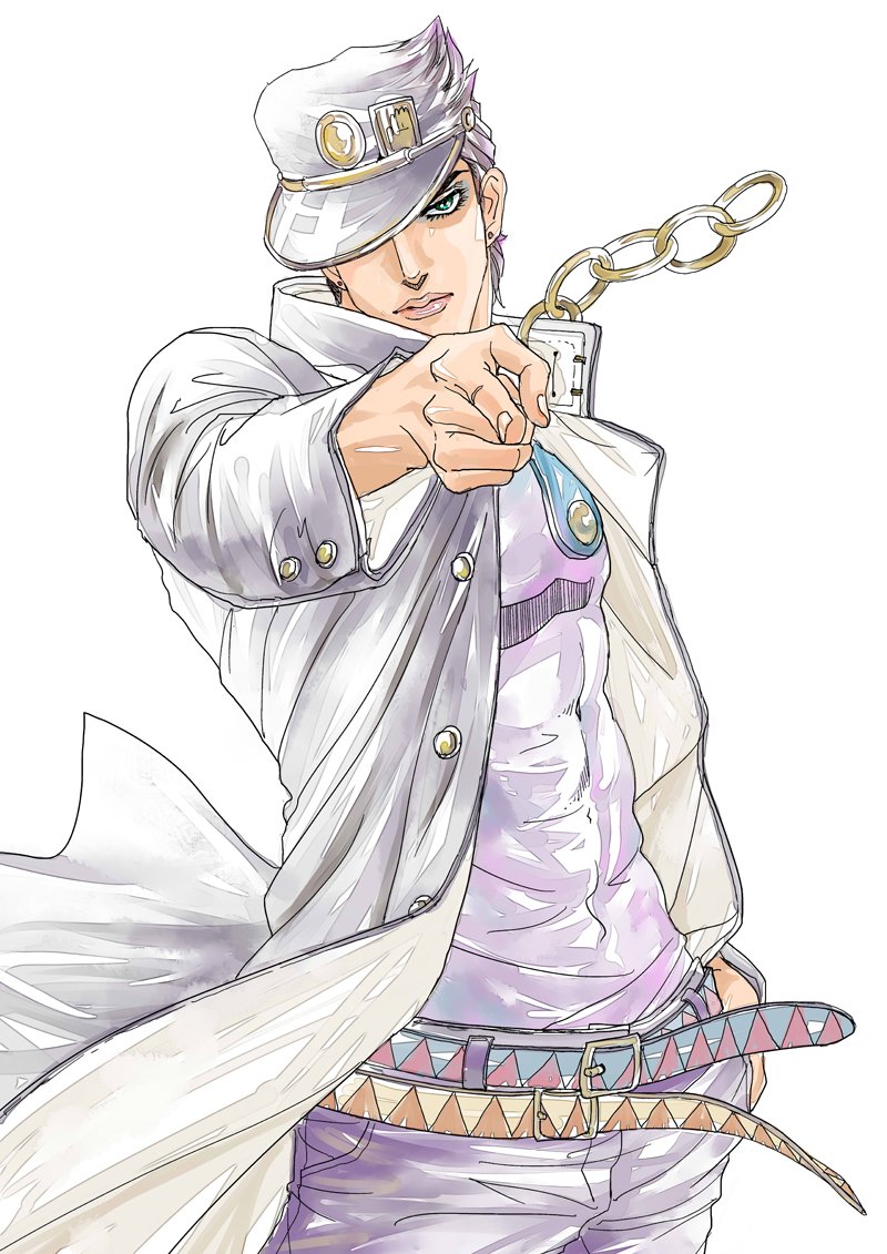 GLAM_FORCE's tweet image. 一度はこのスタイルで承太郎を描くという門をくぐった。さあ、ようこそ承太郎へ！