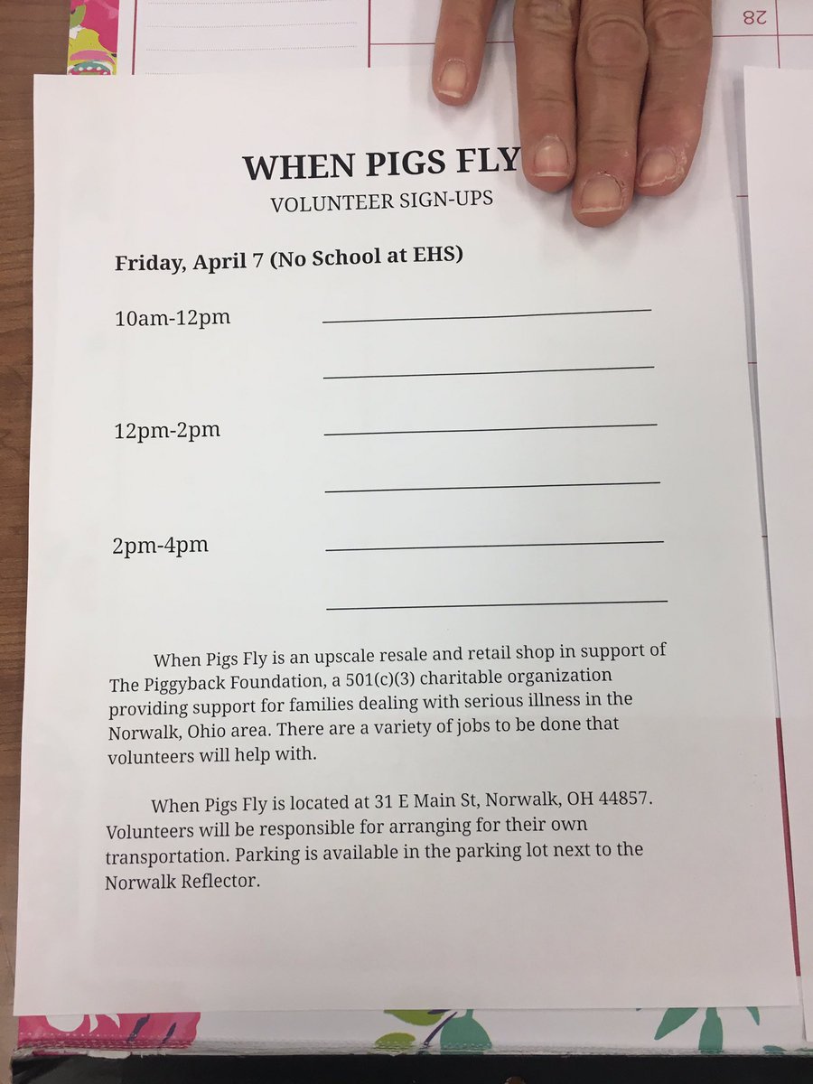 edison_interact's tweet image. please sign up in the library to help out at When Pigs Fly during spring break !!!!!