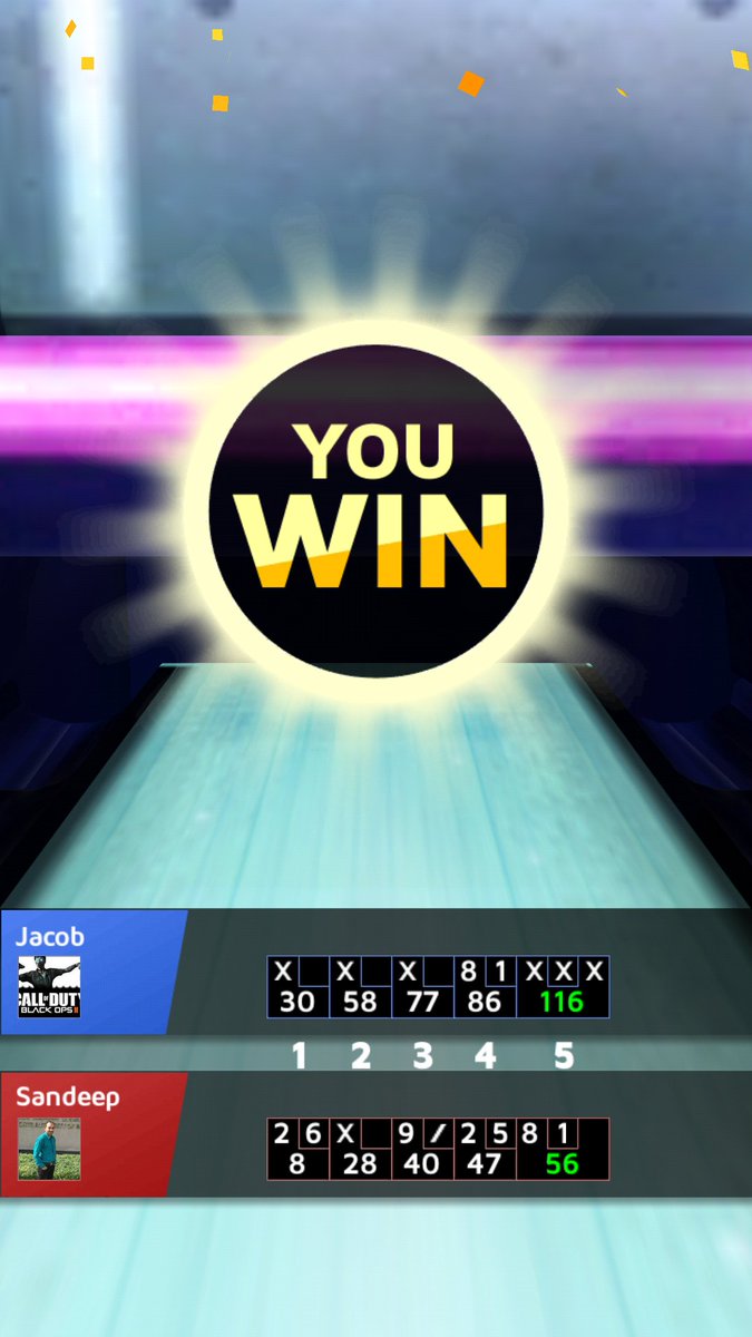 _Jacob_Folden_'s tweet photo. I won at New York stage with 116 points! Challenge me now![https://t.co/2xVV8EZ8al] #Bowling_King https://t.co/GHRAbjUrC9