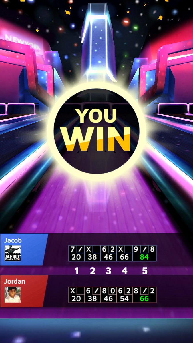 _Jacob_Folden_'s tweet photo. I won at New York stage with 84 points! Challenge me now![https://t.co/2xVV8EZ8al] #Bowling_King https://t.co/crrL3bBGHn