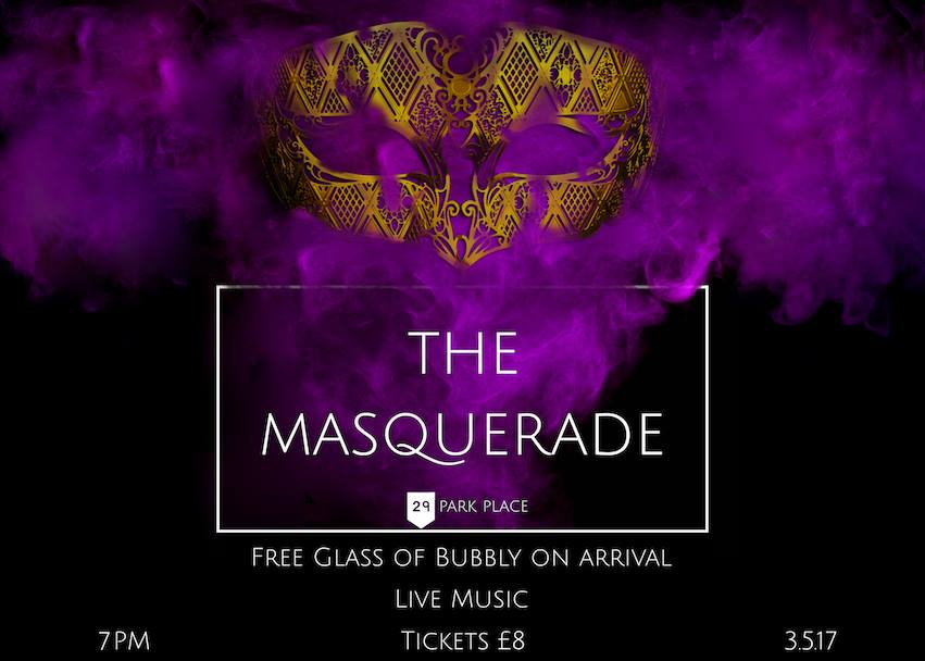 29parkplace's tweet photo. Monday Madness! This evening we are hosting a Masquerade ball with a glass of bubbly upon arrival. Get those dancing shoes on. https://t.co/SVUgb1egWr