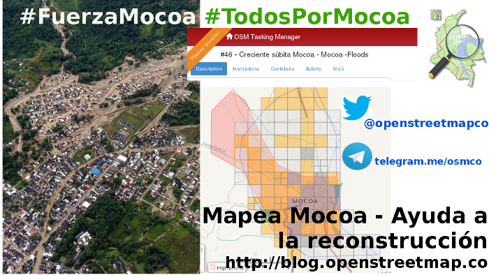 OpenStreetMapCo's tweet photo. Nuestra comunidad llama a la acción por Mocoa #TodosPorMocoa #UMH https://t.co/8NVFe12rUd https://t.co/lZNaml4yz6