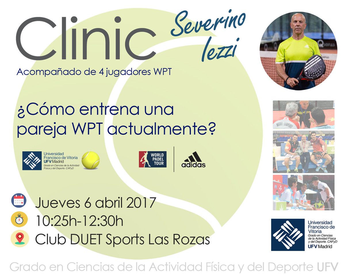 😍 Gracias a <a href="/severino_iezzi/">Severino Iezzi</a> y a la <a href="/ufvmadrid/">Universidad Francisco de Vitoria</a> disfrutaremnos este jueves de su sabiduría en exclusiva para nuestros alumnos de #CAFYD #pádel