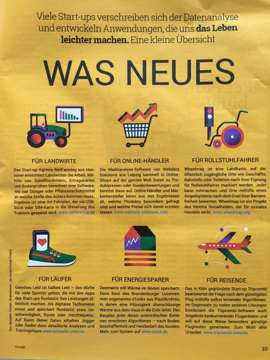 eTank_'s tweet image. Danke @google. Die neueste Ausgabe "Aufbruch Daten – Wie Informationen das Leben vereinfachen" zeigt uns als eines von 6 startups #etank