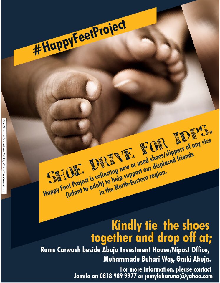 Sir_Ruffy's tweet photo. A while ago @meelah23 talk about providing shoes/Slippers for IDPs. So I introduce u to #HappyFeetProject aimed at providing #ShoesForIDPs. https://t.co/MhmZ80Bma6