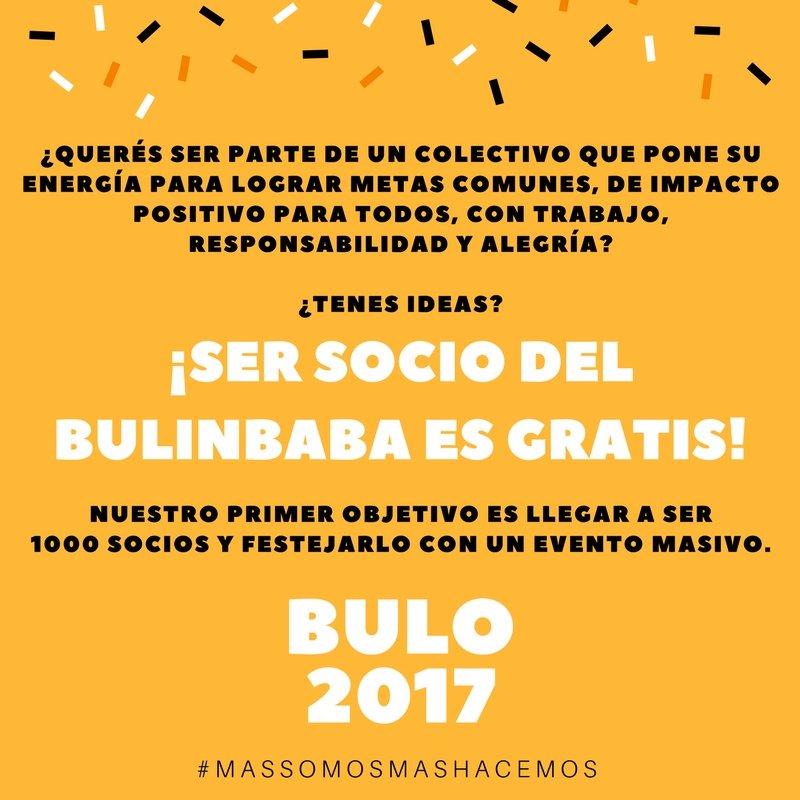 El Sportivo Bulinbaba quiere seguir creciendo, y en este 2017... ¡ser socio es GRATIS! #MásSomosMásHacemos