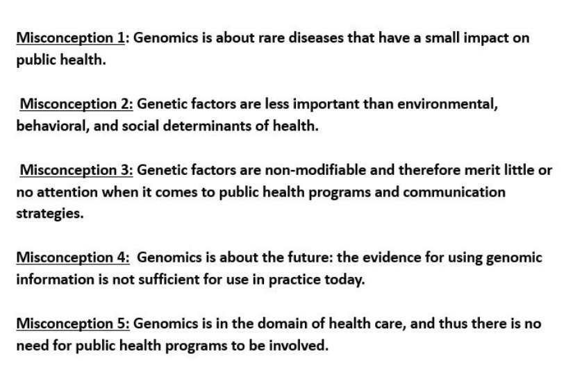 CDC_Genomics's tweet photo. Five misconceptions about genomics &amp; public health.  https://t.co/dFnC7a2BKv #WCPH2017 https://t.co/atlWzPeQod