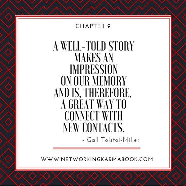 GailTolstoiMill's tweet photo. A well told story makes an impression on our memory...#gailtolstoimiller #sowhatrev #networkingkarma #storytelling https://t.co/61A2ZASsrg