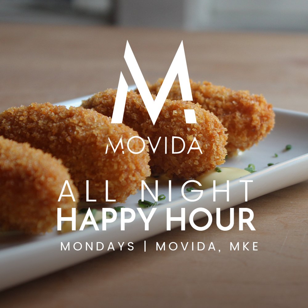 MovidaMke's tweet photo. It's opening day...of the week, which means all night #happyhour. Get in here and drink up. #SangriaMe #NewTapas #TheFoodAndDrinkOfSpain https://t.co/12t1HMFGcA