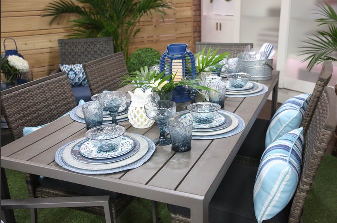 WalmartCanada's tweet photo. The Nearshore tabletop collection is full of tidal hues and cool tile designs. In-stores now. #patiodecor https://t.co/xWheEFH4Jm