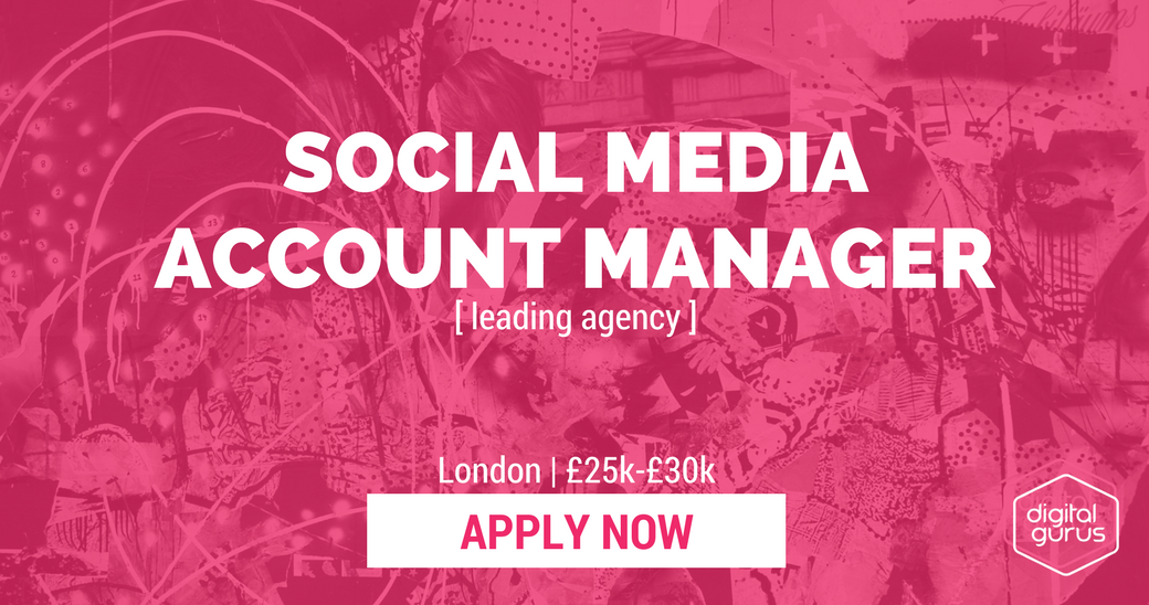 DigitalGurus's tweet photo. NEW #SocialMediaAccountManager JOB | leading agency | ยฃ25k-ยฃ30k | London | https://t.co/bnlP8EVpF6 #socialmediajobs #digitalgurus #LDNjobs https://t.co/eFwmCXUK8L