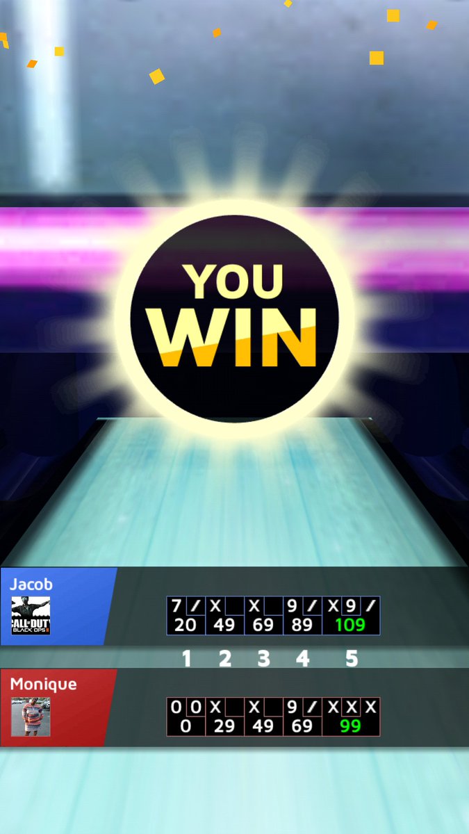 _Jacob_Folden_'s tweet photo. I won at New York stage with 109 points! Challenge me now![https://t.co/2xVV8EZ8al] #Bowling_King https://t.co/E1jitzQpMP