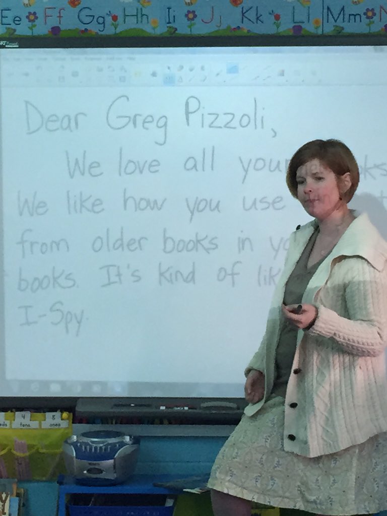 GQES K students writing to @gregpizzoli . They ❤️ your books! <a href="/write2bliterate/">Joanie Hovatter</a> @livehod
