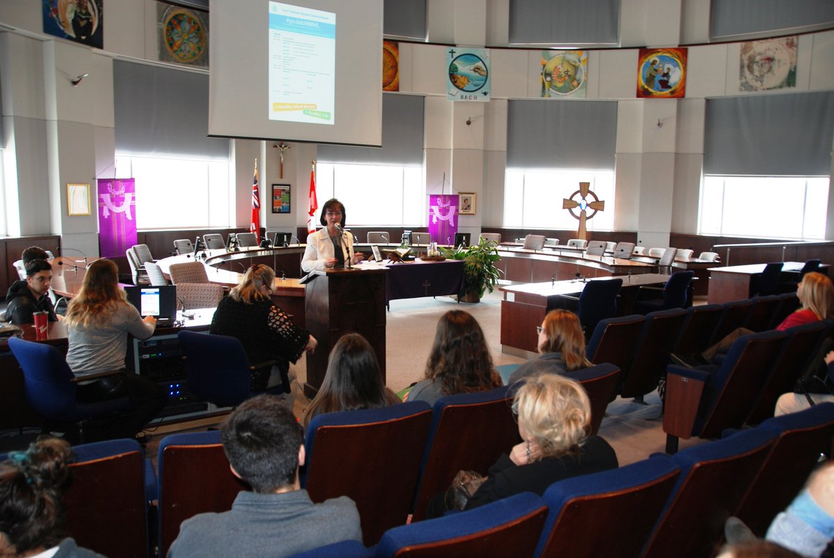 YCDSB's tweet photo. #ycdsbHMHL "Healthy Mind, Healthy Life" Secondary Student Symposium happening now at YCDSB Catholic Education Centre. https://t.co/iZYuSrfB5U