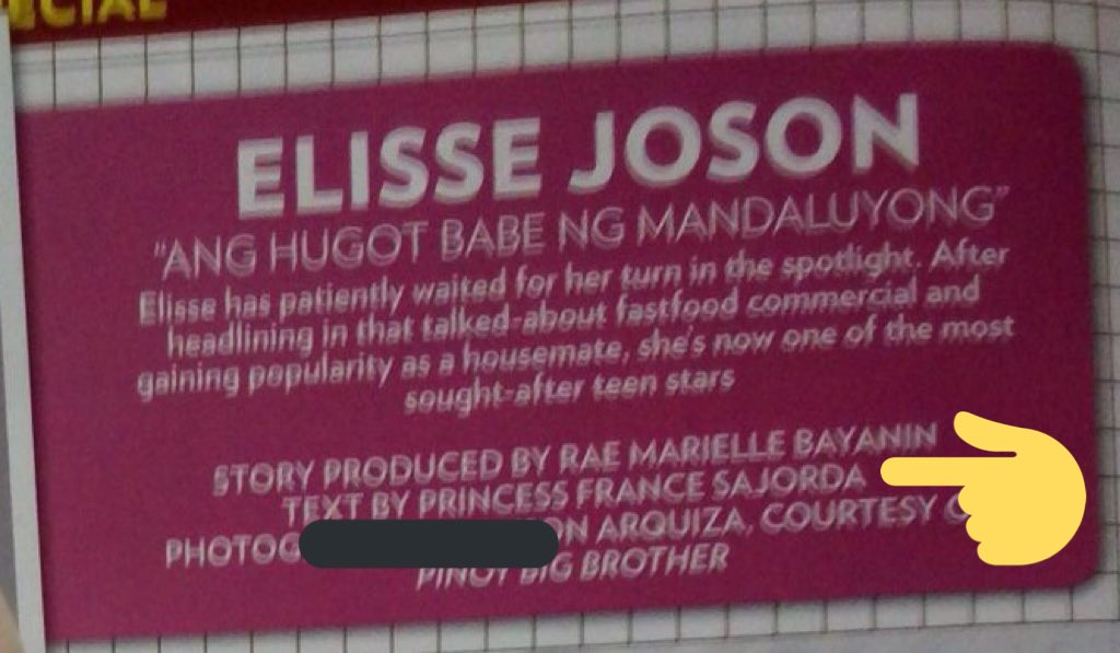 ChakakaGirl's tweet photo. @PrincessFrance Hi France. So ito pala ang sinasabi mo. @StarStudioMag April issue.Si @ElisseJoson  pala ang ayaw mong subject.Laki ng galit mo skanya no ?👏 https://t.co/Io7q3daS3i