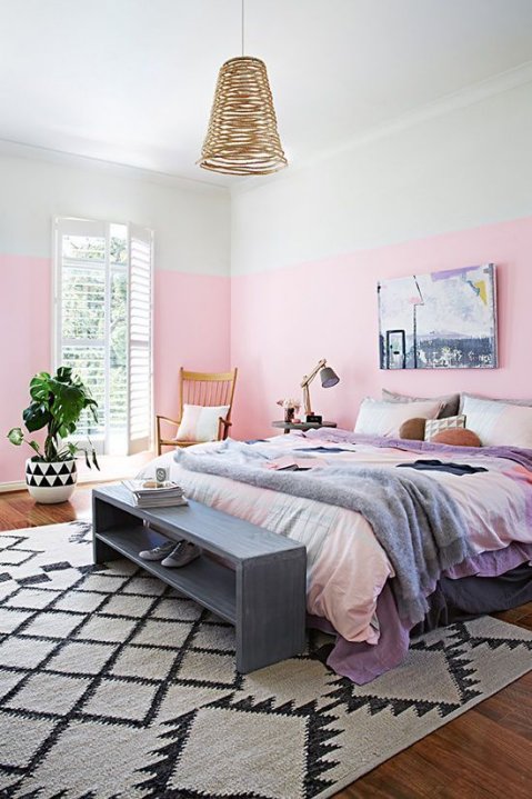 ...this is a good example of how a piece of art can influence a design scheme #InteriorDesign #AnotherPinkScheme #ArtInfluences