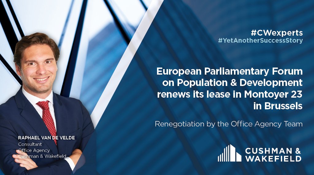 LEASE RENEWAL by European Parliamentary Forum on Population&amp;Development - Montoyer 23 #Brussels - Advised by Raphaël Van De Velde #CWexperts