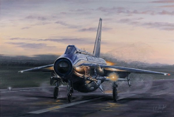 Twilight Thunder - English Electric Lightning F6. Art by Simon Mumford
