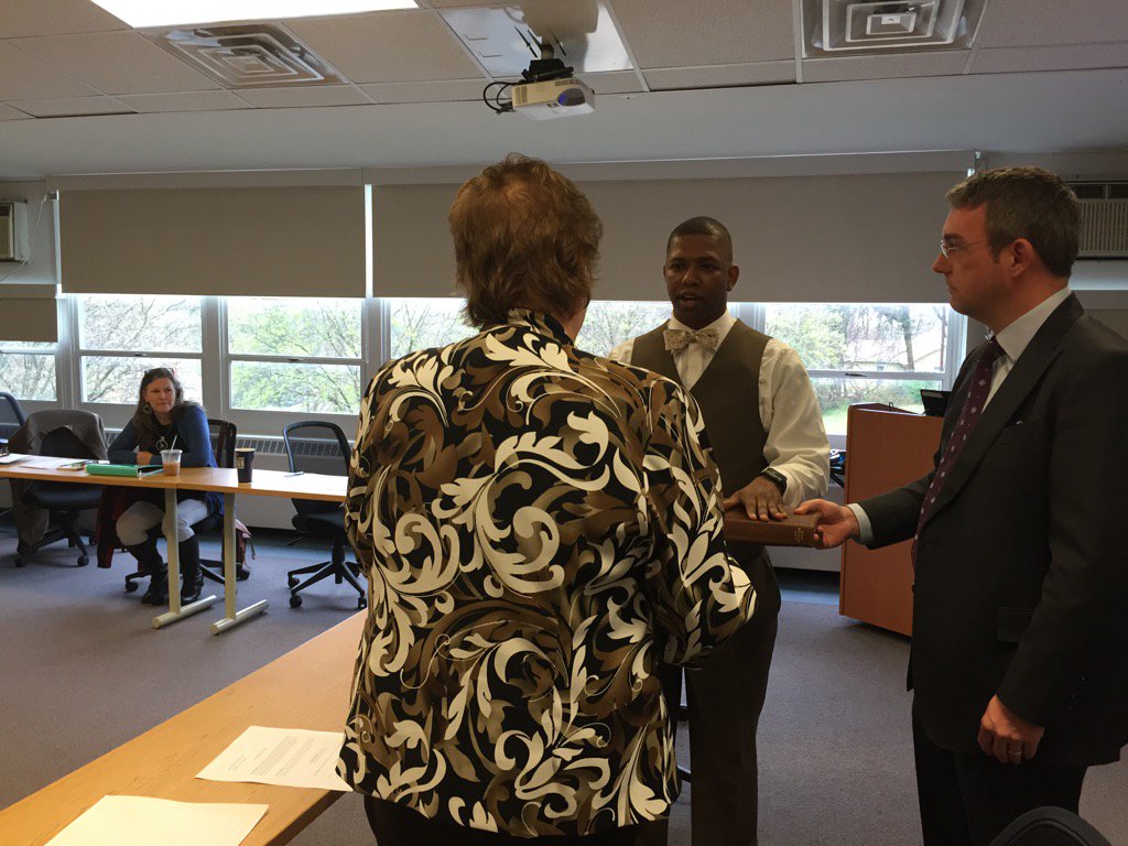 CT_Julie's tweet photo. New members of Asheville City school board being sworn in today. #avlnews https://t.co/oafU4reXrR