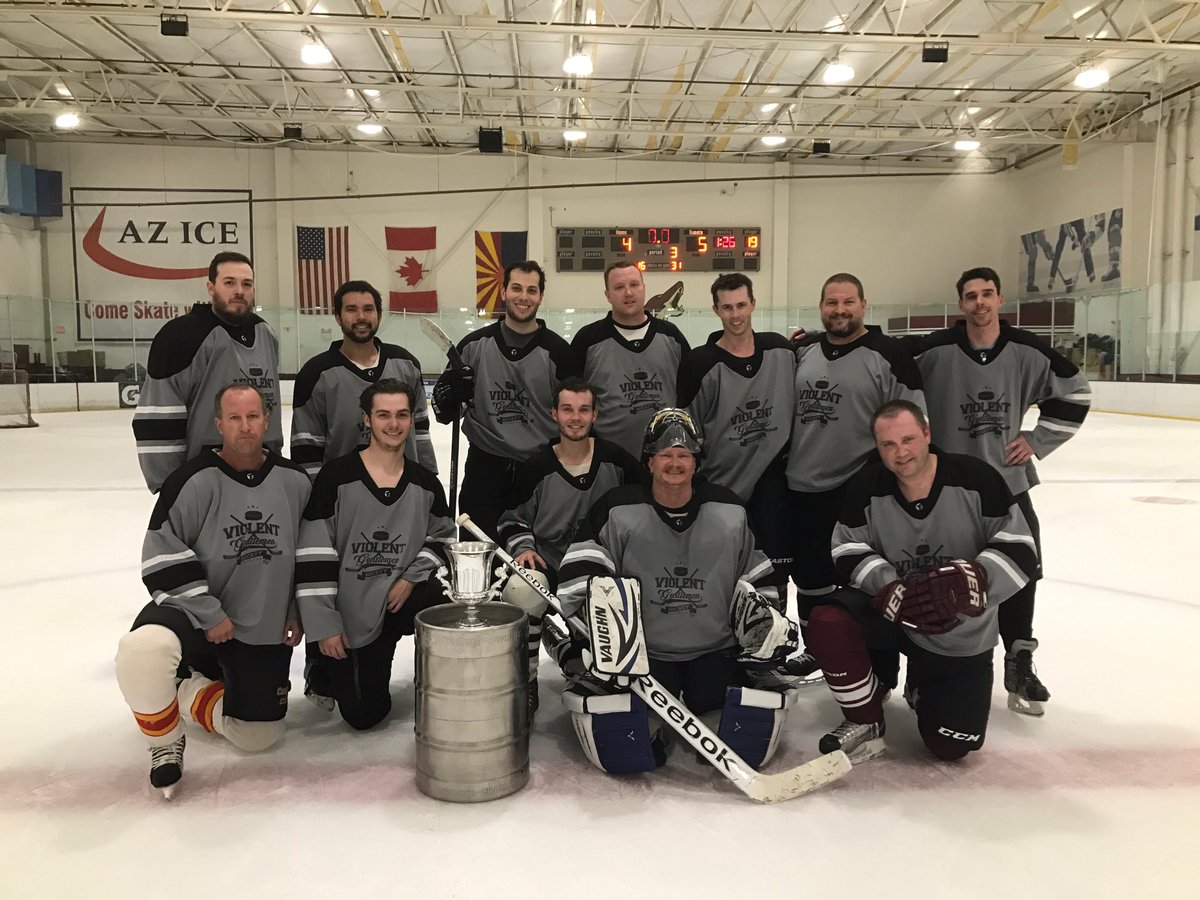 AZIcePeoria's tweet photo. Adult C League Champs, the Violent Gentleman! Congrats! #adulthockey #beerleague #arizonahockey #azice https://t.co/DW03q1rQHz