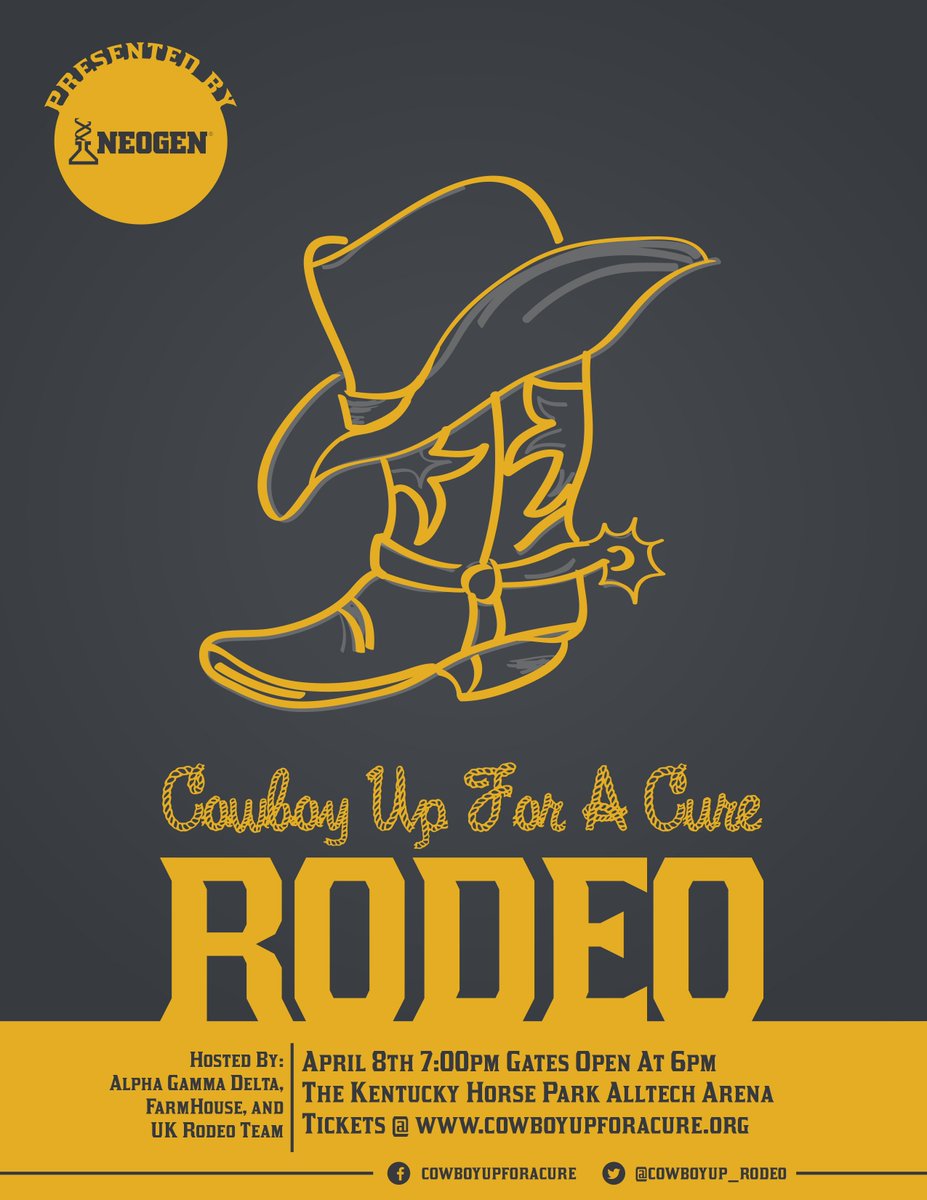 UKAgriculture's tweet photo. Come on out and join us for a good cause THIS Saturday at the annual @UKRodeoTeam's Cowboy Up for A Cure Rodeo, YeeHaw!! 🤠 https://t.co/4YJIUXRBW4