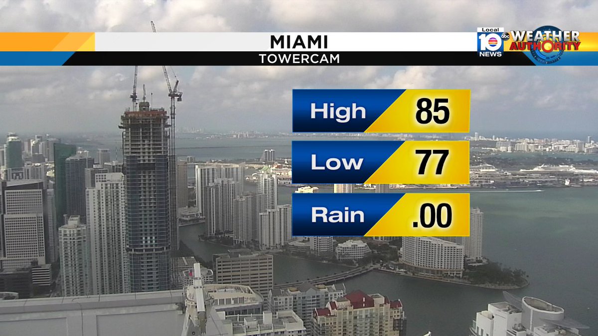 From start to finish, a warm day at #MIA.  Here's the high and low of it all:  low 77°, high 85°. https://t.co/2fG41jY3Op