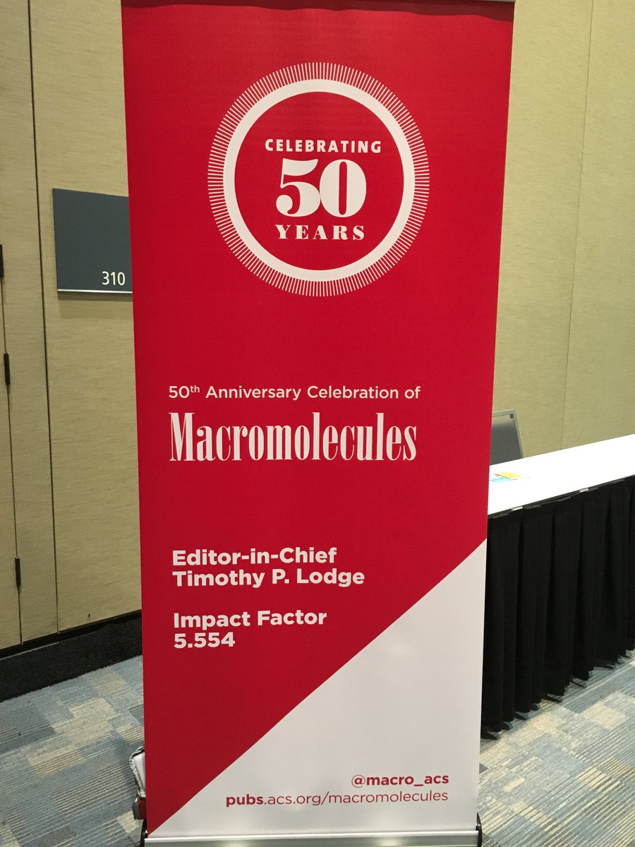 @Macro_ACS 50th Anniversary symp is underway @ACSNatlMtg <a href="/POLY_ACS/">ACS POLY Division</a> #ACSSanFran AM talks by Kataoka, Hammond, Gong,Leibler,Winey,Muthukumar