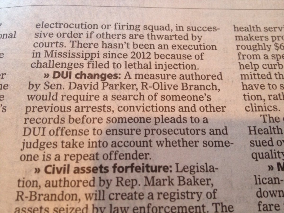 The <a href="/clarionledger/">Clarion Ledger</a> included our DUI reforms in their legislative recap this weekend: on.thec-l.com/2oBUyVI