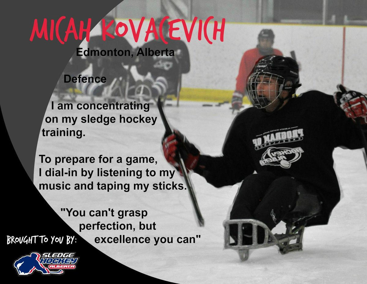 AlbertaSledge's tweet photo. Meet Micah Kovacevich! One of our defence from Edmonton, Alberta!
#meettheplayers #defence #roadto2017CSHC #ABSledge https://t.co/RS7aJRdOVd