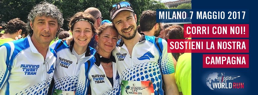Il 07 maggio "CORRI E SPINGI CON NOI" alla <a href="/WFLWorldRun/">Wings for Life World Run</a>! 
Leggi qui :
goo.gl/HFkUVc 
goo.gl/90gDNj
Sarai dei nostri?!