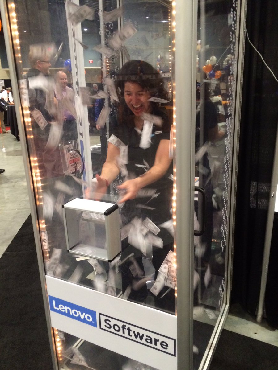 sabrajan's tweet image. Before ... during ... after!! Kickoff attendees, come learn about #LenovoSoftware for your chance in the money booth. #SoftwareBuzz
