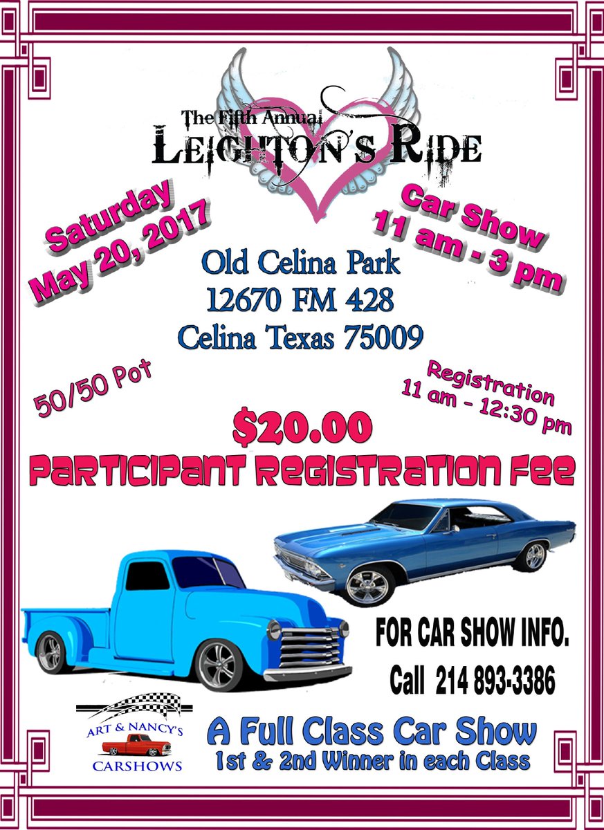 #LeightonsRide this year is excited to add a #classiccars 🚘 show to our after party. Don't miss it May 20th! hubs.ly/H06WRby0