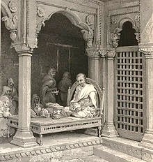 authindia's tweet image. A preacher expounding #Puranas in temple of Unn Poorna1835 #benaras 
Lithograph by James Princep,decipherer  of #BrahmiScript @sanjayuvacha