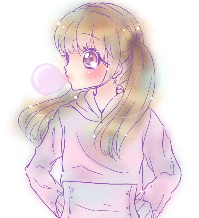 「ぽわぽわ」|里日菜こふゆのイラスト