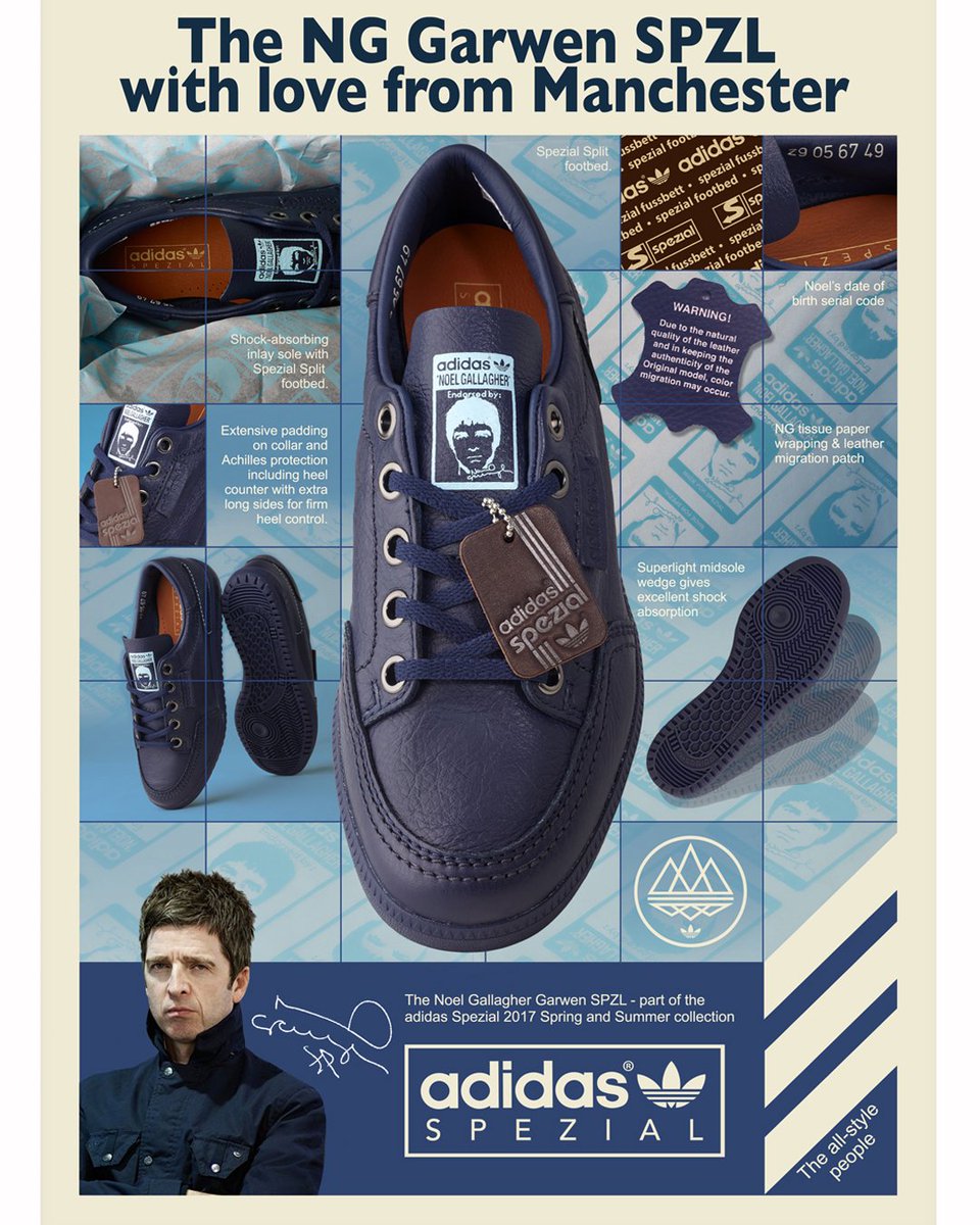 Noel Gallagher Twitter: "The 'NG Garwen SPZL'. Out 6th April as a one off, limited edition drop. Pic: Gary Watson Graphic #adidas #spezial #SPZL https://t.co/nljRGClke8" / Twitter