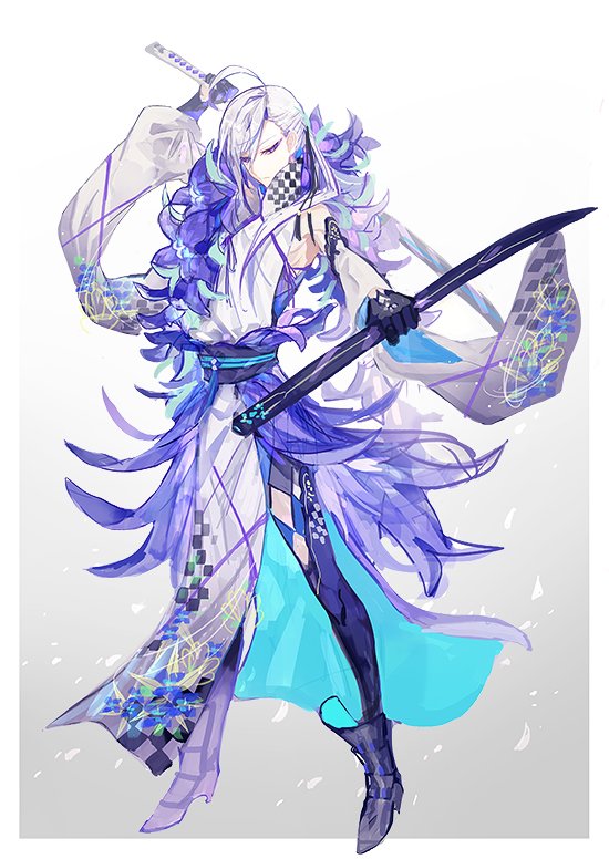 村カルキ 藤に続いて竜胆の擬人化的ならくがき