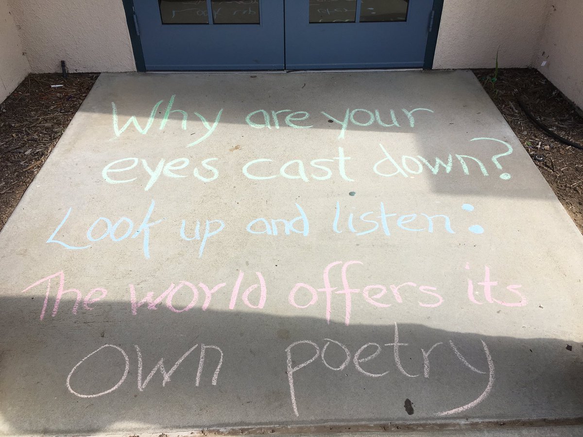 LibraryatSMS's tweet image. #poetrymonth is here with a little #sidewalkpoetry
