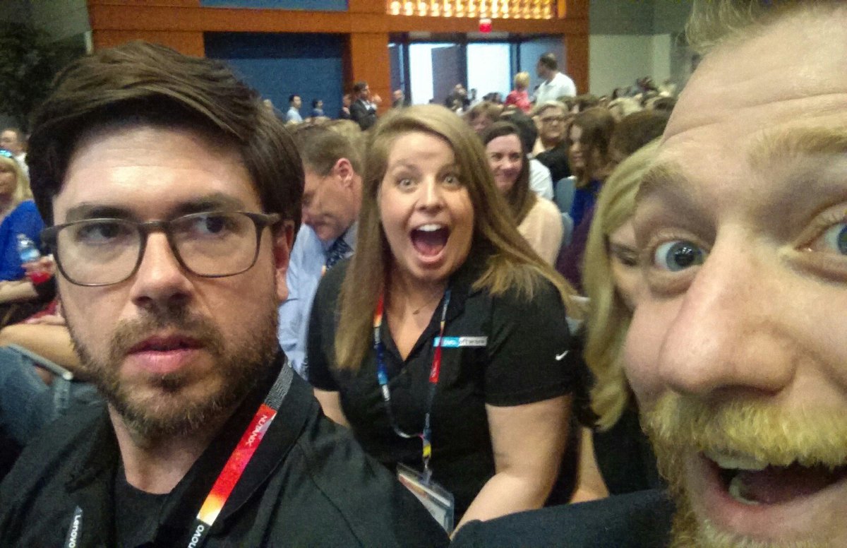 dverwolf's tweet image. The @LenovoSoftware team is so excited for kickoff! #WeAreLenovo #SoftwareBuzz