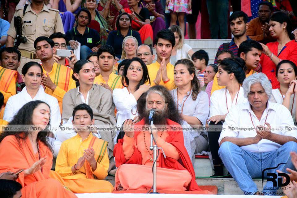 Deepika Padukone at Divine Ganga aarti ceremony in Rishikesh today.