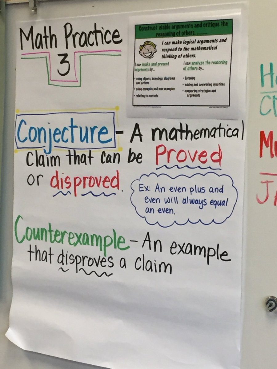 MathforLove's tweet photo. A teacher sent me these photos, on using #conjectures and #counterexamples as a framework for deeper thinking and exploration in #math. https://t.co/ghUg3y2pQT