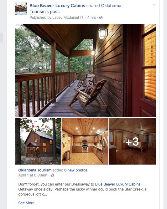 Blue Beaver Cabins On Twitter Check Out Oklahoma Tourism For Our