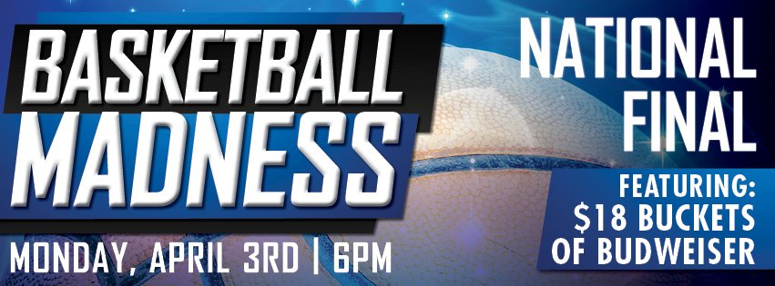 doolins's tweet photo. Tonight come by for the final #MarchMadness game starting at 6pm!! Buckets of @budcanada will be just $18! #ncaa #doolins #granvillestreet https://t.co/tcN3Y8EysI