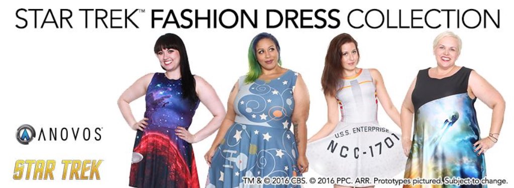 ANOVOS's tweet photo. Check out the full collection of our @StarTrek fashion dresses in collaboration with @WeAreGoldBubble! https://t.co/FoAtDnovov #StarTrek https://t.co/Tpleg35U1s