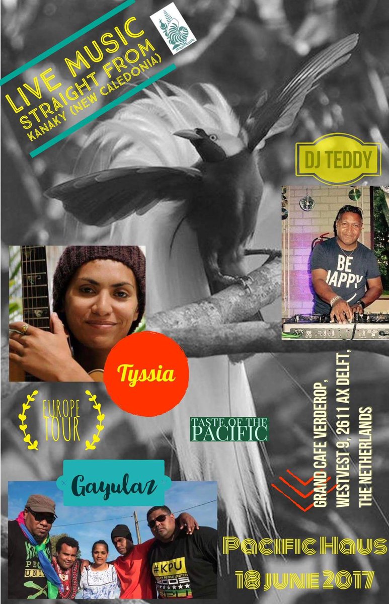insose's tweet photo. Kanaky bands Tyssia &amp;Gayulaz Europe Tour in Holland. Spoken Word-F.Rinsampessy,more Pacific vibes-dj Teddy and Soulfood-Taste of the Pacific https://t.co/2LCf4jrsPk