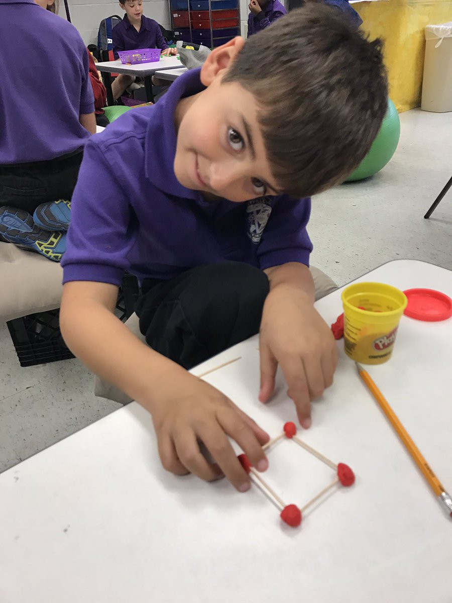 MrsTroxclair's tweet image. The kids loved using play doh and toothpicks to show sides and vertices of 2D shapes #msaproud #funinfirst