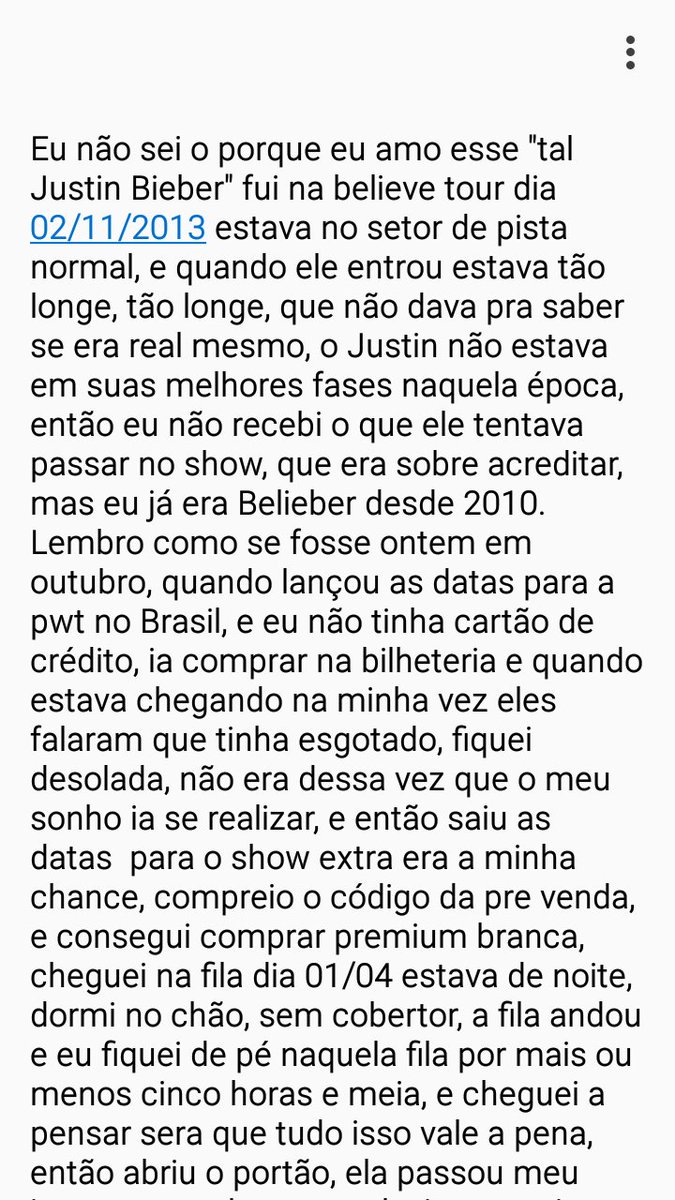 biebwrart's tweet photo. Quem quiser saber da minha experiência leiam. 
#ThankYouJustinBieber
#PurposeTourSaoPaulo2 https://t.co/hCRRT0CQiJ