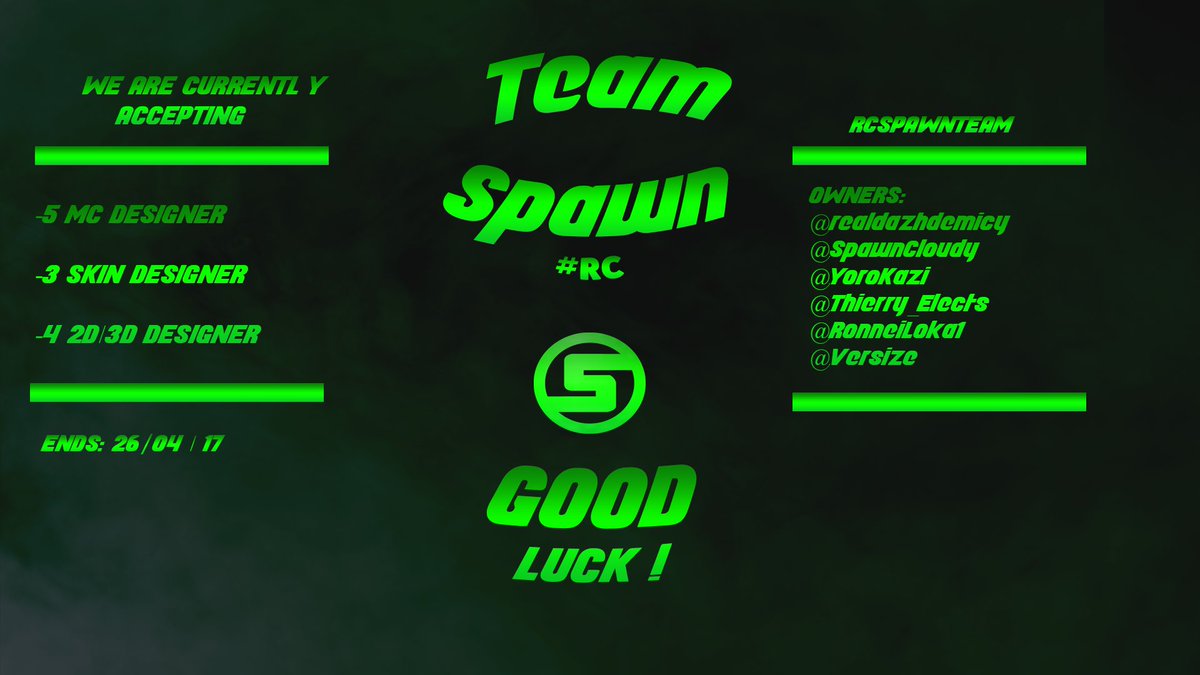 SpawnArtists's tweet photo. RC IS OPEN 😁! #TeamSpawnRc #SpawnChallenge

Good luck! https://t.co/9AQF3SSnC5